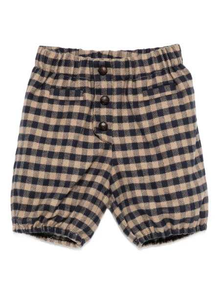 La Stupenderia Check-pattern Shorts - Brown 