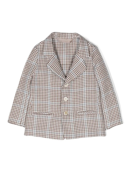  La Stupenderia Checked Single-breasted Blazer - Brown 
