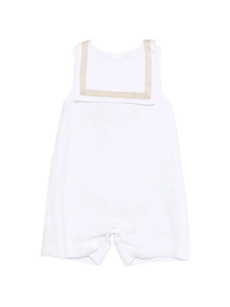  La Stupenderia Collared Dungaree - White 