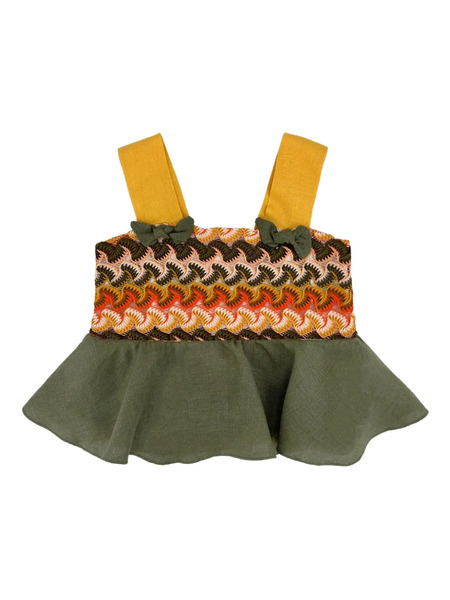  La Stupenderia Multicolor Top - Green 