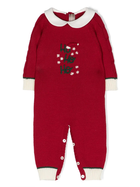  La Stupenderia Slogan-embroidered Knitted Romper 