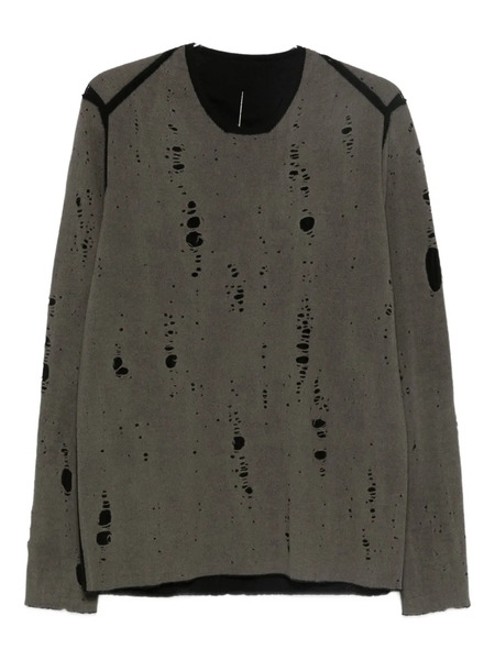  Label Under Construction Distressed-effect Jumper - Grey 