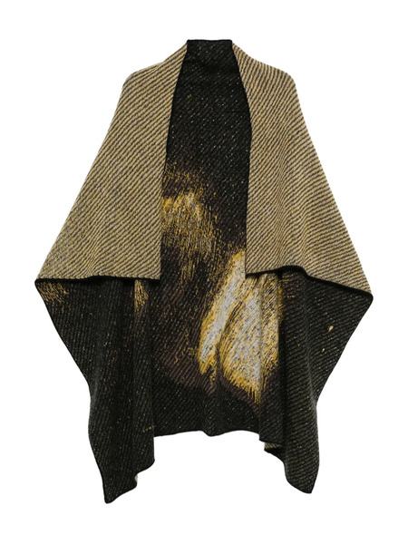  Label Under Construction Herringbone-pattern Scarf - Brown 