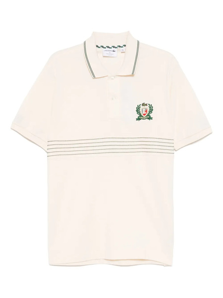  Lacoste Classic Fit L.12.12 Embroidered Shield Polo Shirt - Neutrals 