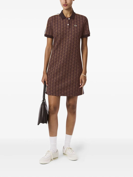  Lacoste Geometric-pattern Polo Dress - Brown 