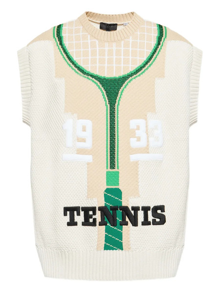  Lacoste Graphic Runway Vest - White 