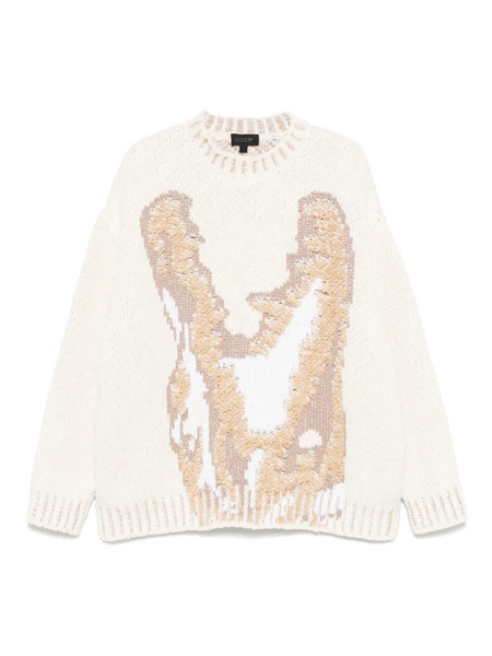  Lacoste Jacquard-logo Sweater - Neutrals 