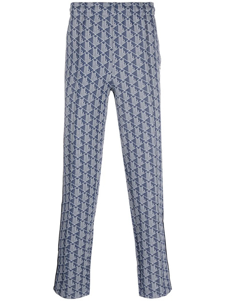  Lacoste Jacquard Monogram-pattern Track Pants - Blue 