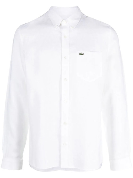  Lacoste Logo-embroidered Button-down Shirt - White 