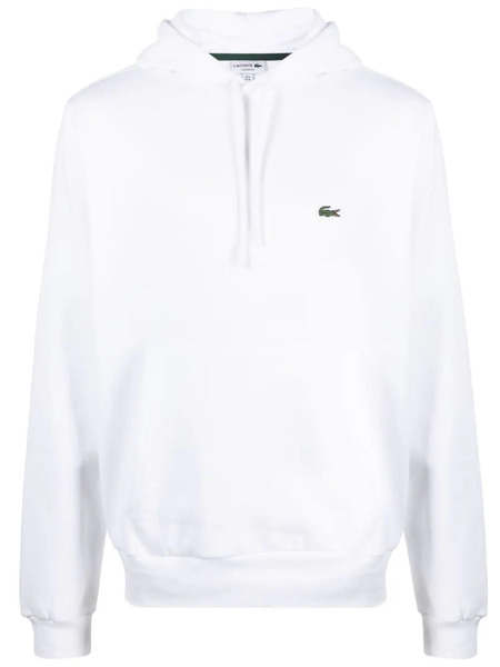  Lacoste Logo-patch Drawstring Hoodie - White 