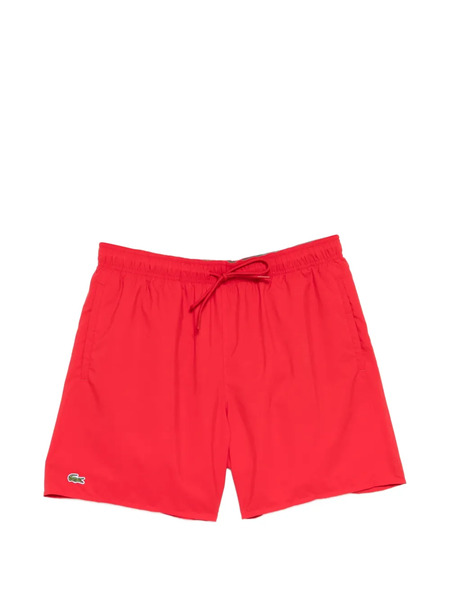  Lacoste Logo-patched Drawstring Swim Shorts - Red 