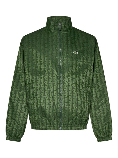  Lacoste Monogram Pattern Zip-up Track Jacket - Green 