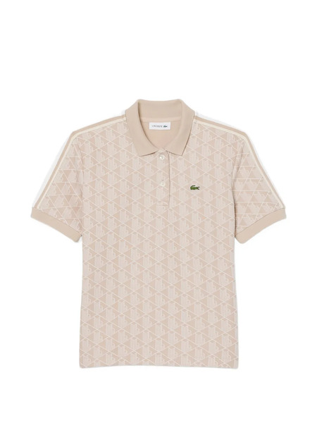  Lacoste Monogram-patterned Polo Shirt - Neutrals 