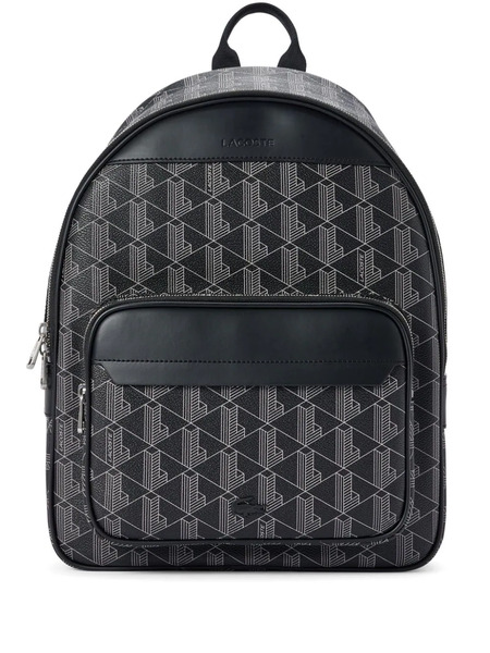  Lacoste Monogram-print Backpack - Black 