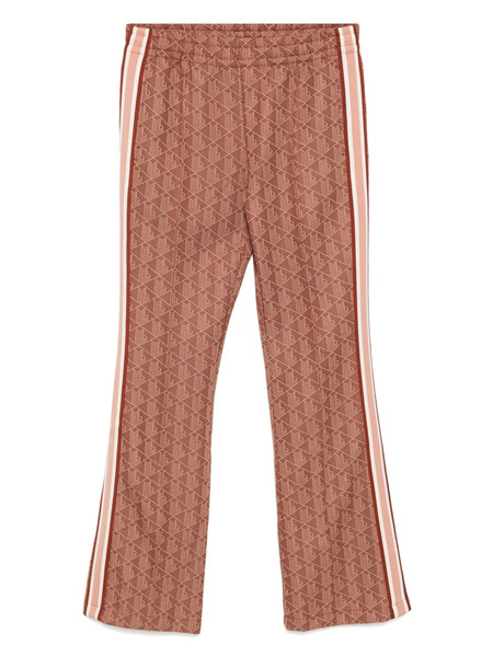  Lacoste Monogram Print Flared Trousers - Brown 