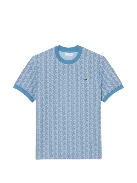  Lacoste Patterned Round Neck T-shirt - Blue 