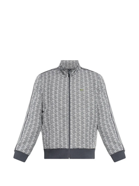  Lacoste Patterned Zip-up Sweatshirt - Grey 