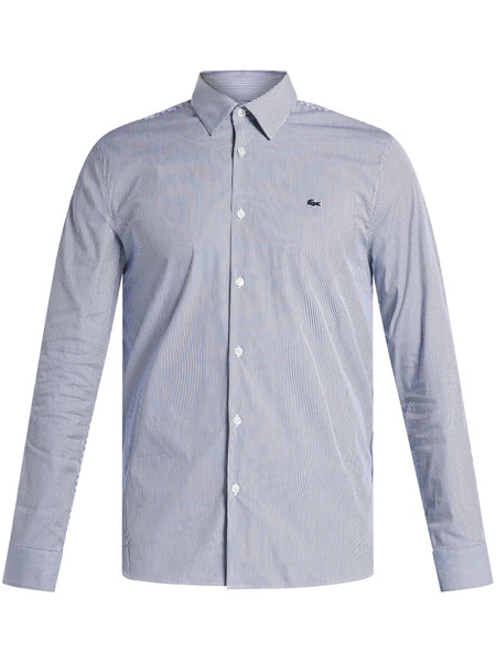  Lacoste Striped Poplin Shirt - Blue 