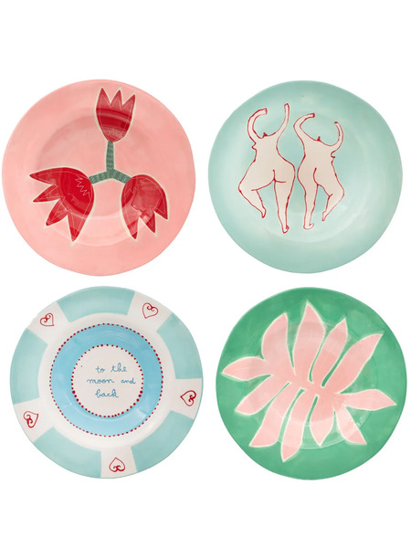  Laetitia Rouget To The Moon And Back Dinner Plates (set Of 4) - Multicolour 