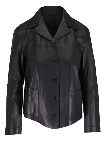  Lafayette 148 Button-fastening Leather Jacket - Black 
