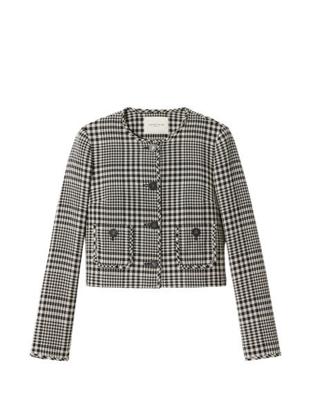 Lafayette 148 Plaid Pocket Jacket - White 