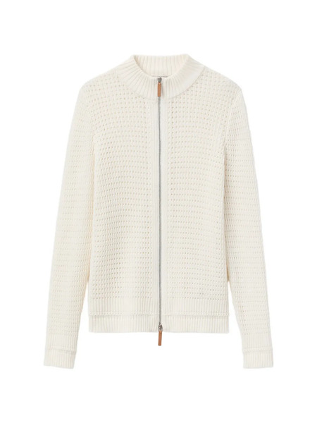  Lafayette 148 Zip-front Cardigan - Neutrals 