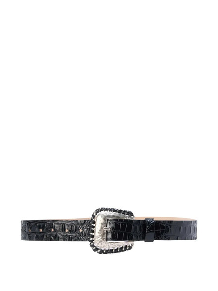  L'agence Brisa Croc-effect Belt - Black 