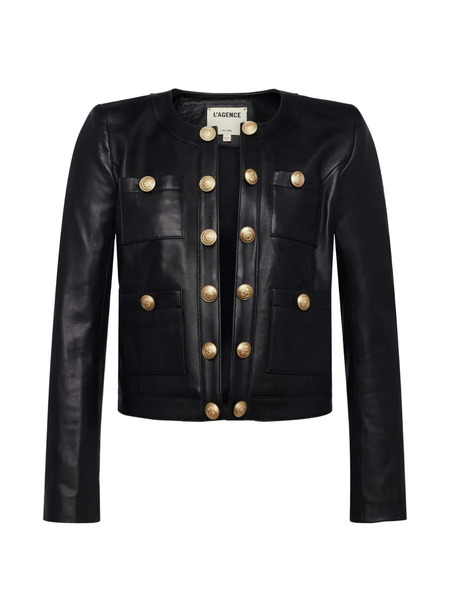  L'agence Buttoned Patch-pocket Jacket - Black 