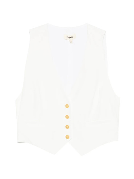  L'agence Buttoned Waistcoat - White 