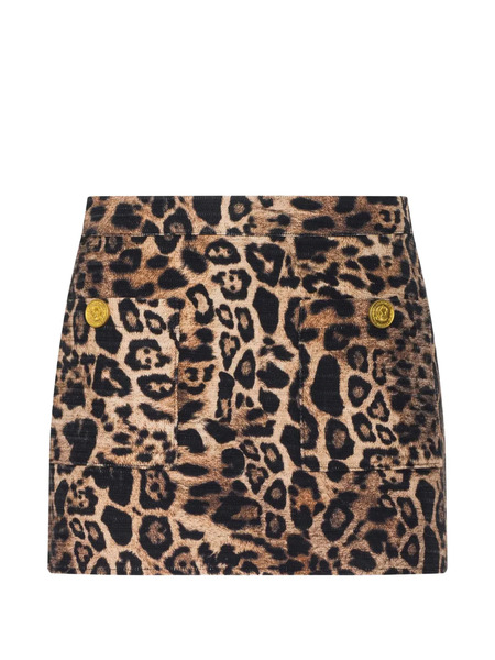  L'agence Cyra Leopard Mini Skirt - Brown 