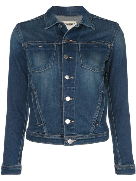  L'agence Janelle Slim Denim Jacket - Blue 