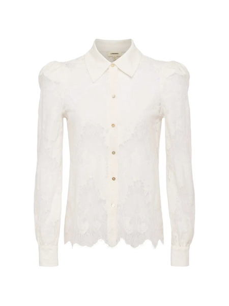  L'agence Jenica Lace Puff-sleeve Shirt - White 