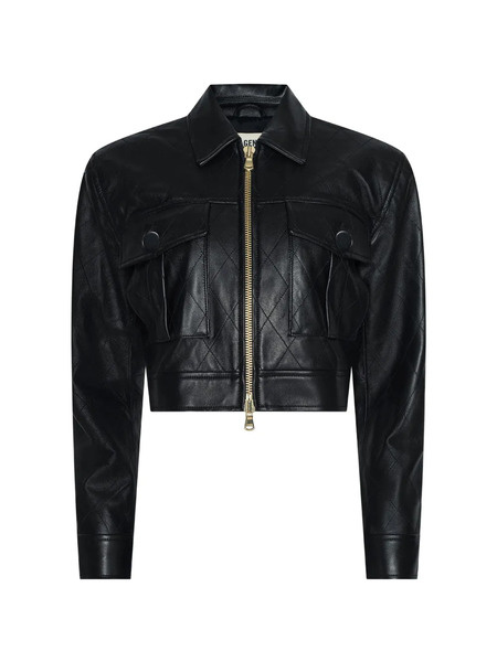 L'agence Micah Oversized Leather Jacket - Black 