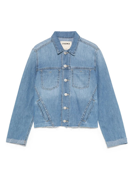  L'agence Seam-embellished Denim Jacket - Blue 