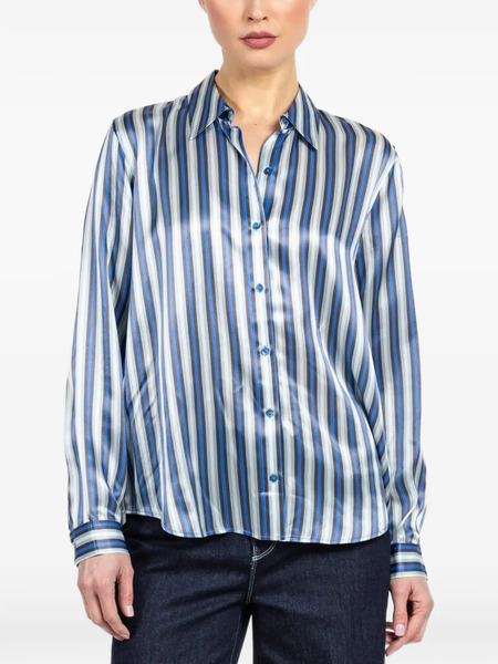  L'agence Striped Long-sleeve Blouse - Blue 