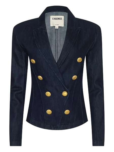  L'agence Structured Double-breasted Blazer - Blue 