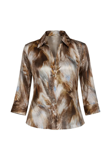  L'agence Three-quarter-sleeve Shirt - Brown 
