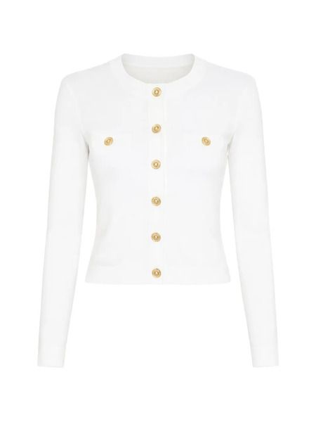  L'agence Toulouse Button Cardigan - White 