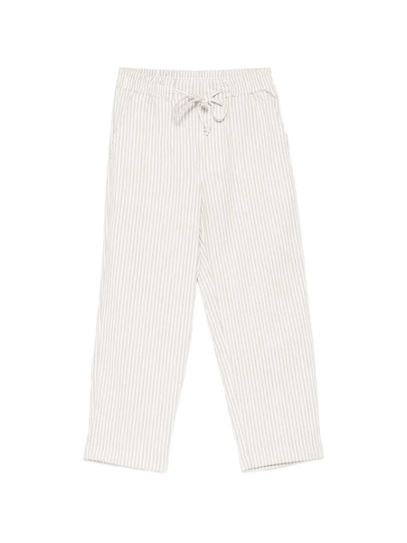  Lalalu Striped Drawstring Trousers - Neutrals 
