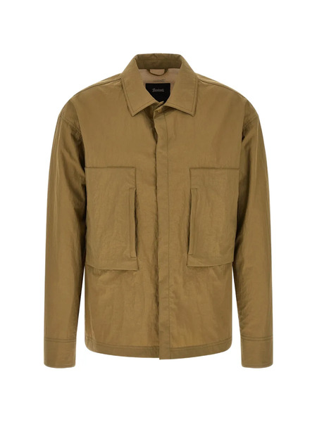  Laminar Hidden-button Shirt Jacket - Green 