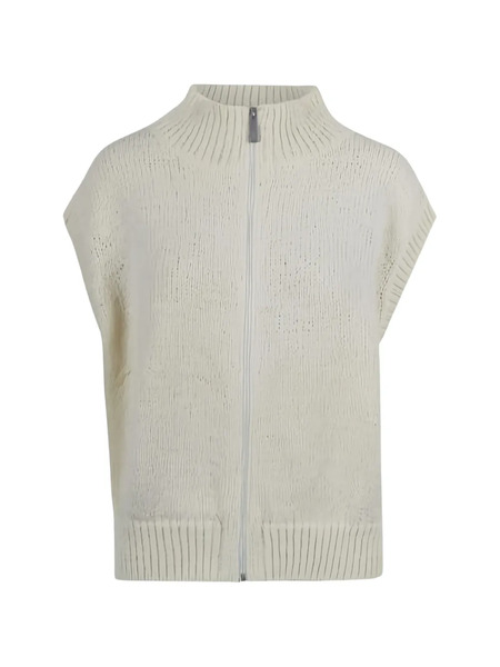  Laminar Zip Sleeveless Jacket - Neutrals 