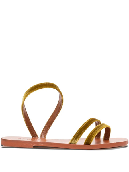  Lanapo Velvet Double-strap Sandals - Green 