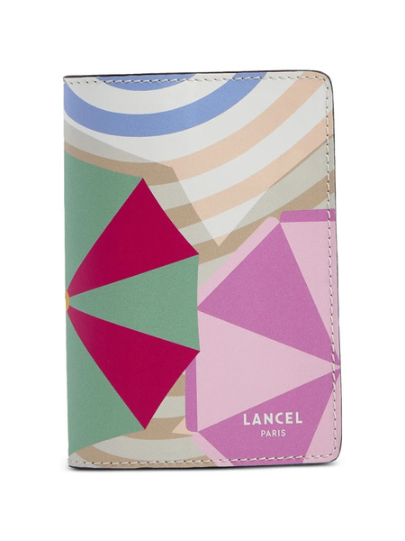  Lancel Beach Geometric-pattern Leather Passport Holder - Pink 