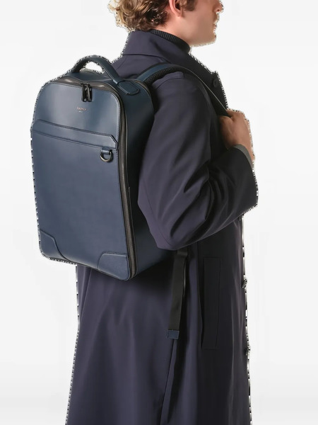  Lancel Charlie Convertible Leather Backpack - Blue 