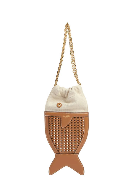  Lancel Fish Woven Clutch Bag - Brown 
