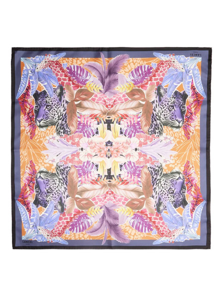  Lancel Jungle Print Silk Scarf - Purple 