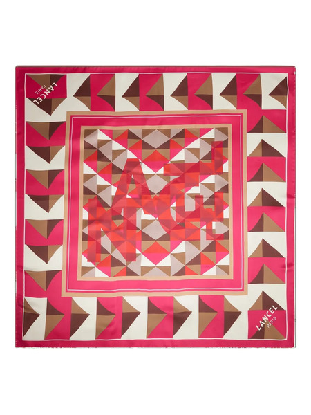  Lancel Labyrinth Silk Scarf - Pink 