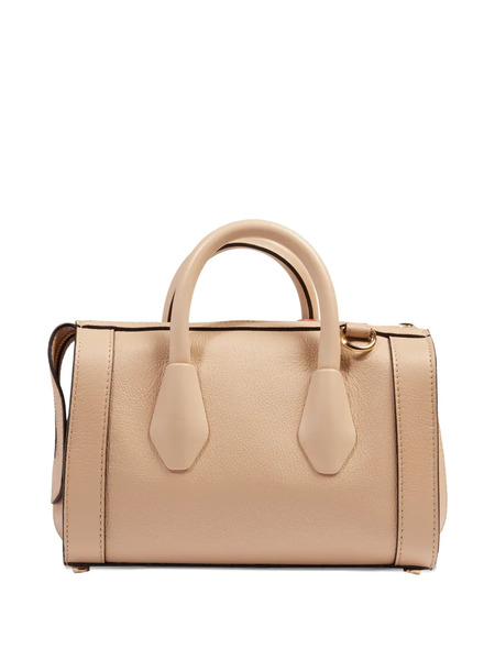  Lancel Leather Top-handle Bowling Bag - Neutrals 