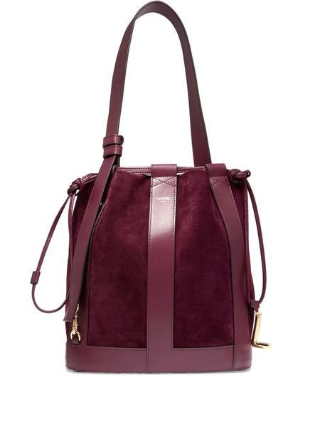  Lancel Medium Elles Suede Bucket Bag - Red 