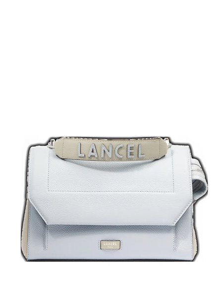  Lancel Medium Ninon Flap Leather Tote Bag - Blue 